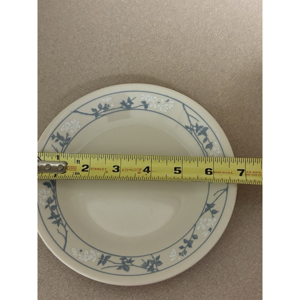 Corelle First Of Spring Set Of 5 Bread & Butter Plates Blue & White On Beige - Picture 3 of 5